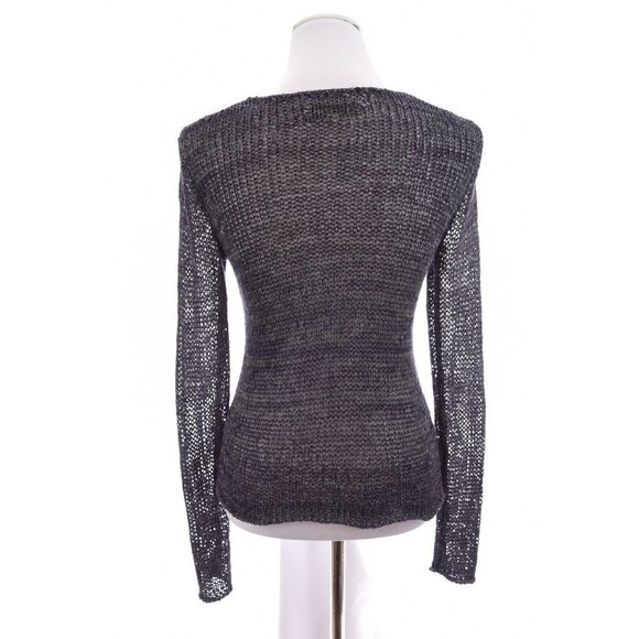 Ann Taylor Loft Womens Open Knit Sweater V Neck Lightweight Navy Blue Sz XS - Picture 7 of 10